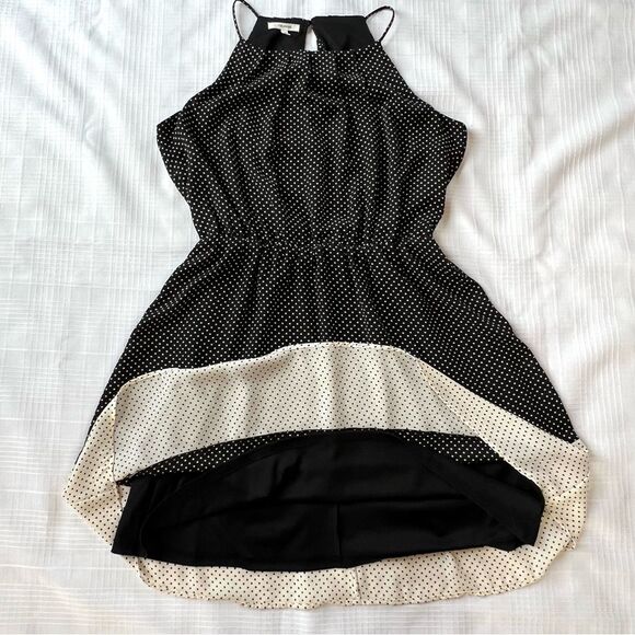 Maurices Black Cream Polka Dot Halter Dress Casual Part Dress Size M - Picture 8 of 14
